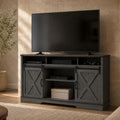 color:dark-gray | Dark Gray 58-inch farmhouse TV stand in a contemporary living room