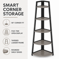 EMOOTTOO 70" Tall Modern Corner Ladder Shelf
