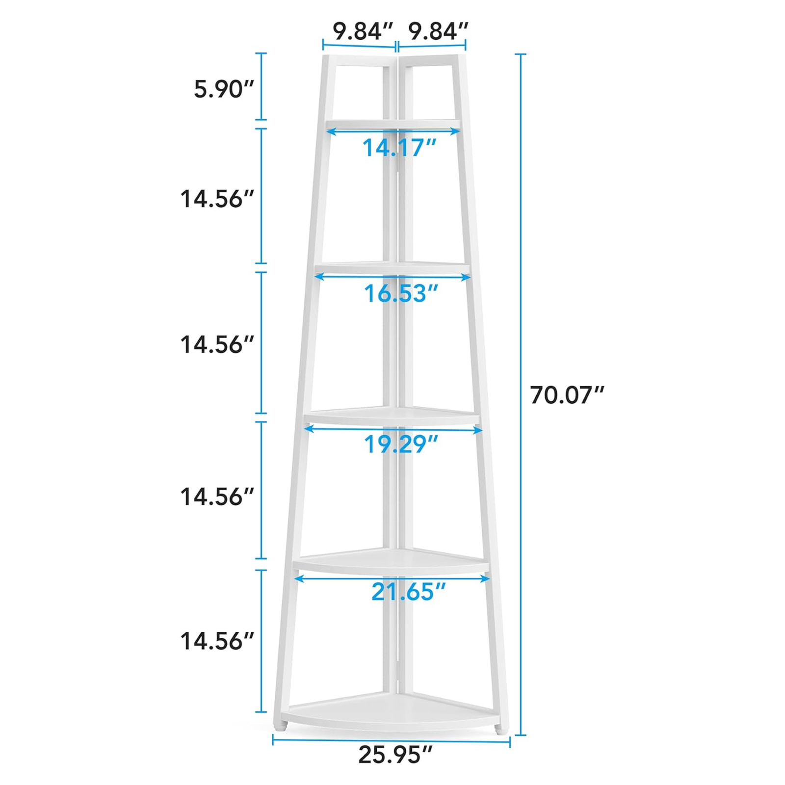 EMOOTTOO 70" Tall Modern Corner Ladder Shelf