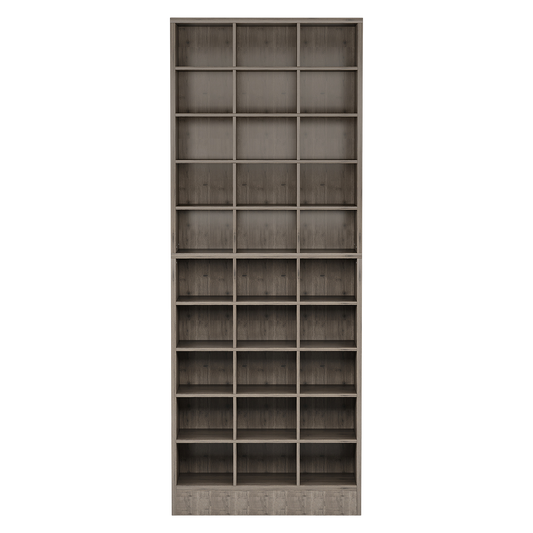 10-Tier Modular Shoe Rack with 30 Cubbies, 30-Pair Grey Wooden Shoe Cabinet, Freestanding Tall Entryway Storage Organizer