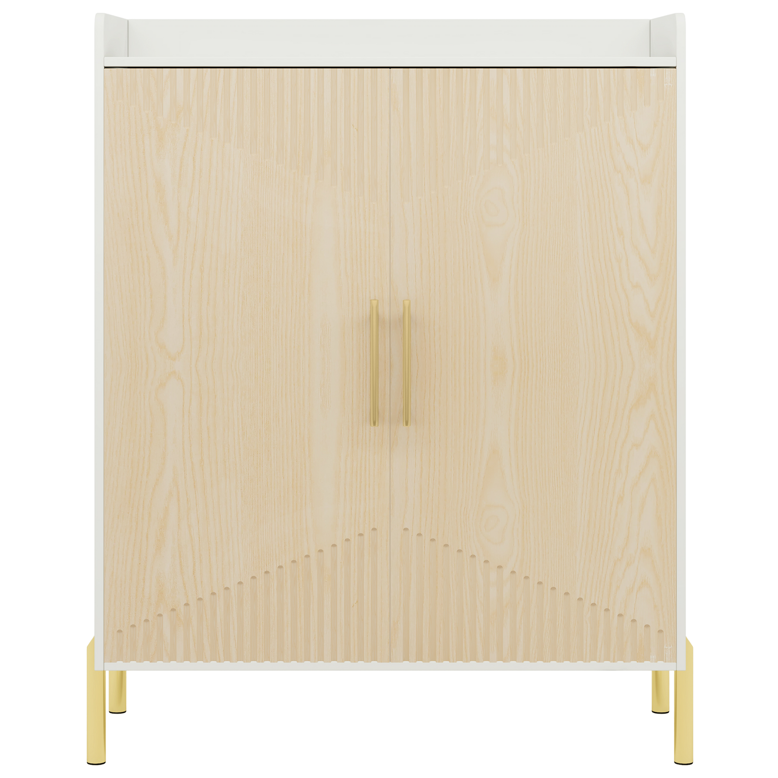 EMOOTTOO 6-Tier Fluted-Door Shoe Cabinet