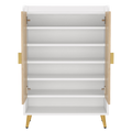 EMOOTTOO 7-Tier Shoe Cabinet with Vertical Slatted Doors