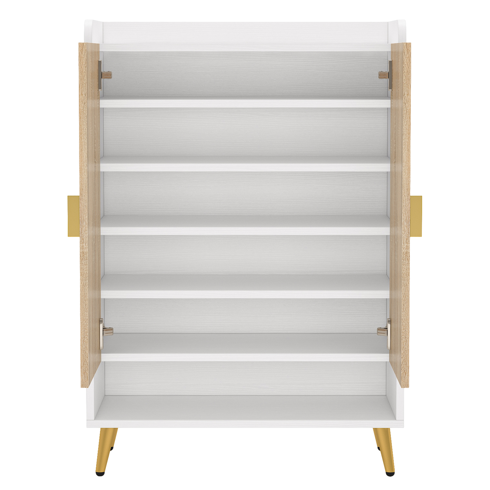 EMOOTTOO 7-Tier Shoe Cabinet with Vertical Slatted Doors