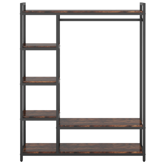 71" Freestanding Closet Organizer with 6-Tier Storage Shelves & Heavy-Duty Hanging Rod, Large Garment Rack - product image 2