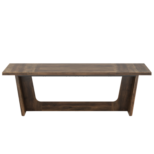 71" Executive Pedestal Desk, Rustic Brown Large Computer Office Desk, Industrial Wood Dining Table for 6-8 People