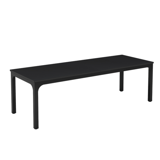 79" Modern Black Dining Table, Extra Long Rectangular Kitchen Table with Industrial Metal Legs, Large Conference Table