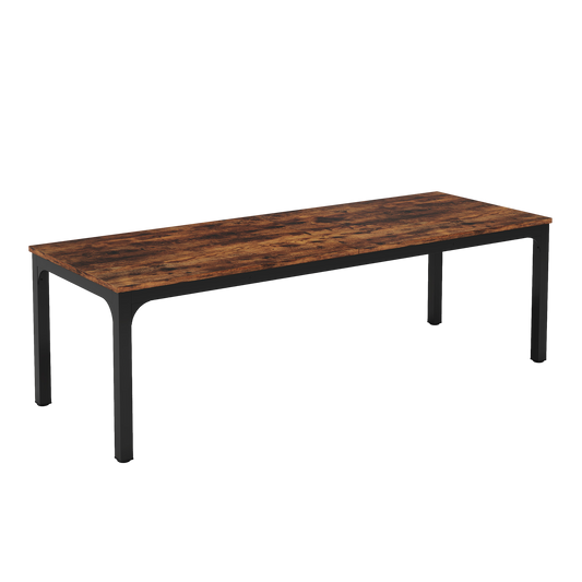 79" Industrial Dining Table, Extra Long Rustic Brown Kitchen Table with Metal Legs, Large Conference Meeting Table for 6-8