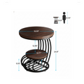 Dark Brown | Round End Side Table: Side Table with 2 Tiers Storage Shelves product detail 14 | EMOOTTOO