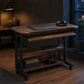 Height Adjustable Side Table with Power Outlets in a styled room setting | EMOOTTOO