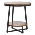 Industrial End Table with Shelf on a white background | EMOOTTOO