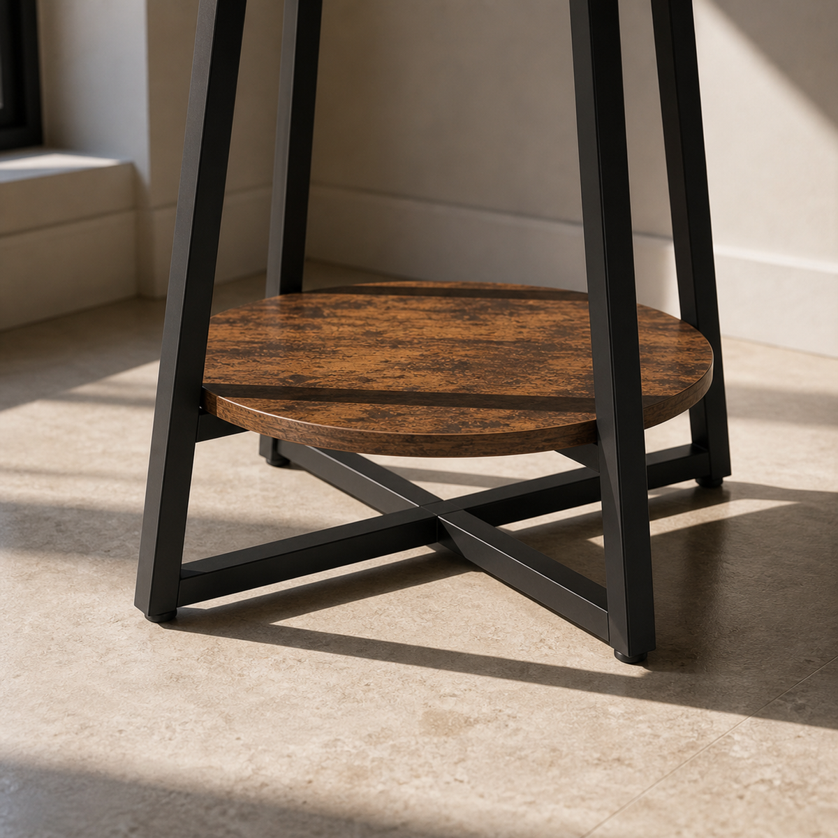 Industrial End Table with Shelf product detail 7 | EMOOTTOO