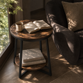 Industrial End Table with Shelf product detail 9 | EMOOTTOO