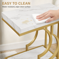 23.6 in C-Shaped Faux Marble Side Table, White & Gold product detail 8 | EMOOTTOO