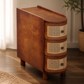 26.8 in Rattan 3-Drawer Nightstand, Walnut & Oak product detail 9 | EMOOTTOO
