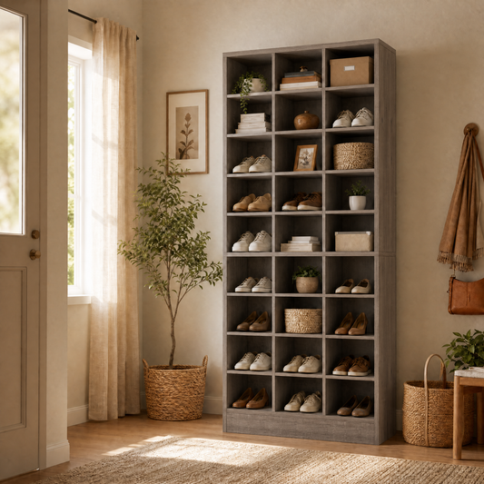 EMOOTTOO 10-Tier Modular Shoe Rack with 30 Cubbies