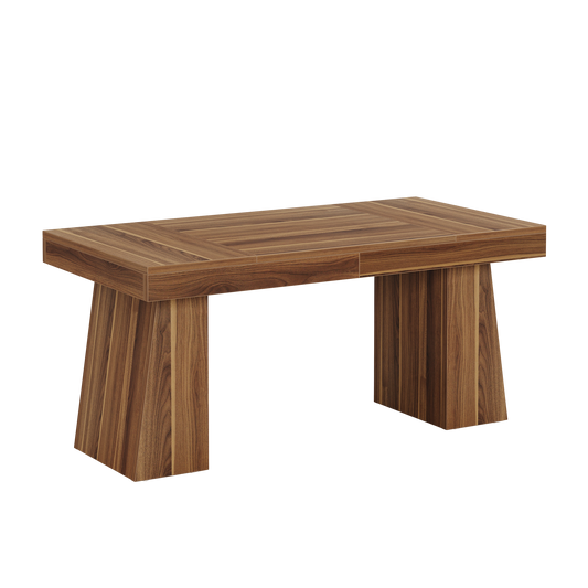 63-Inch Executive Desk, Modern Office Computer Desk with Sturdy Double Pedestal, Large Study Writing Table Simple