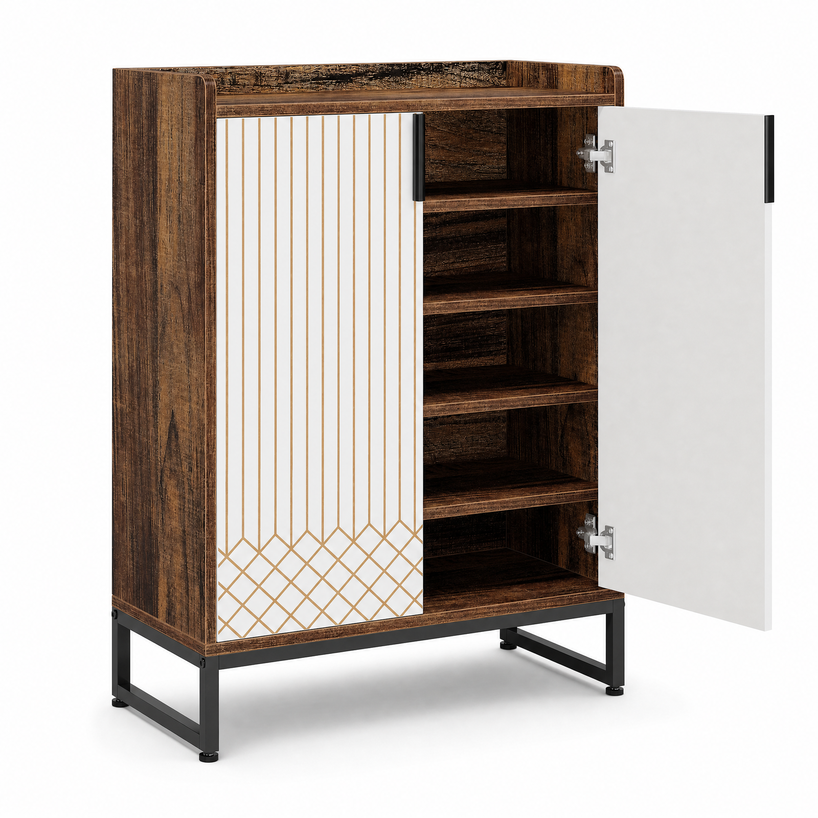 EMOOTTOO 41" Modern Industrial Shoe Storage Cabinet