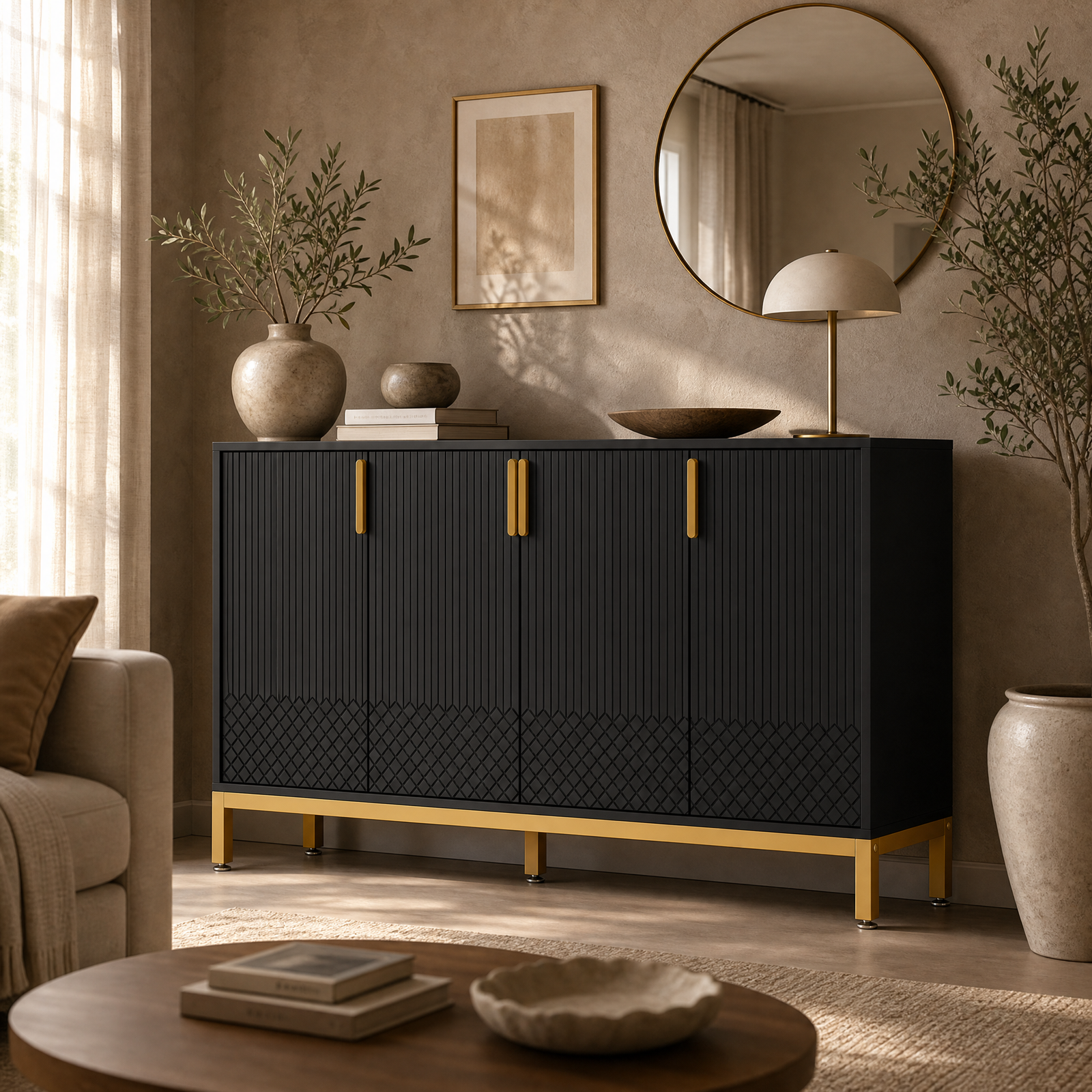 EMOOTTOO 59" Luxury Buffet Sideboard