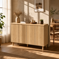 EMOOTTOO 59.4" Modern Oak Sideboard Buffet Cabinet with Storage