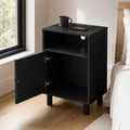 Black | EMOOTTOO 15.7" Nightstand with Charging Station & Storage - product view 11