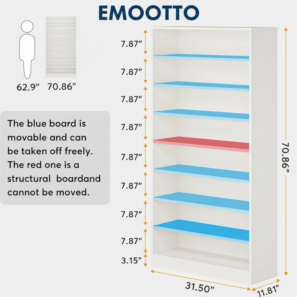 EMOOTTOO 9-Tier Tall Shoe Rack