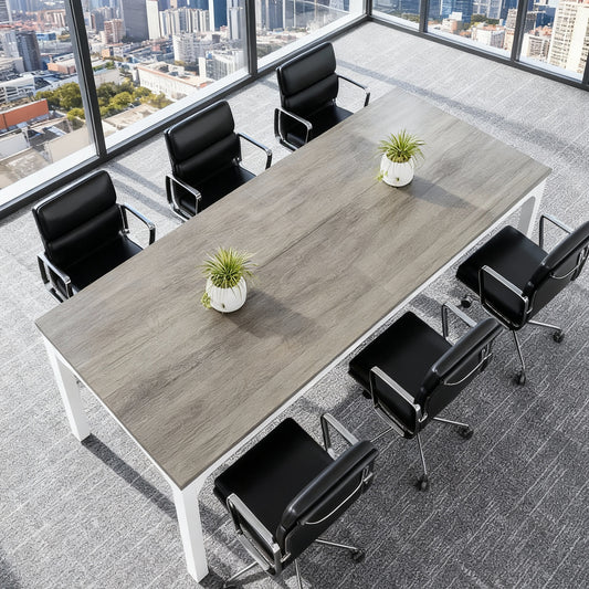Emoottoo 78.7 Inches Extra Long Computer Desk 2 Person Desk, Double Long Desk, Workstaion for Home Office, Oak+White