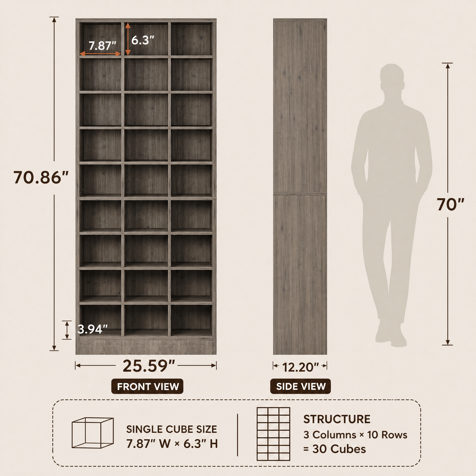 EMOOTTOO 10-Tier Modular Shoe Rack with 30 Cubbies