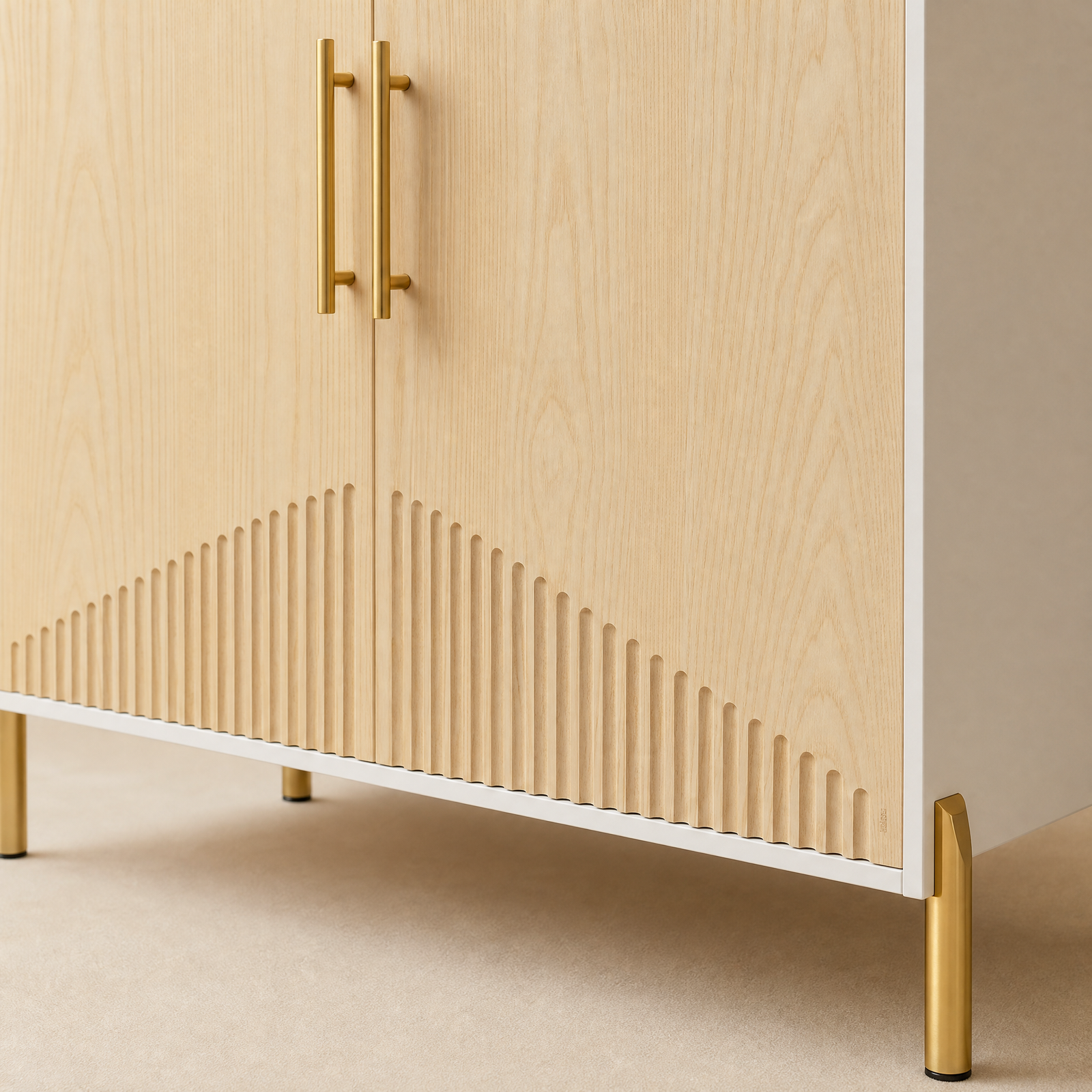 EMOOTTOO 6-Tier Fluted-Door Shoe Cabinet