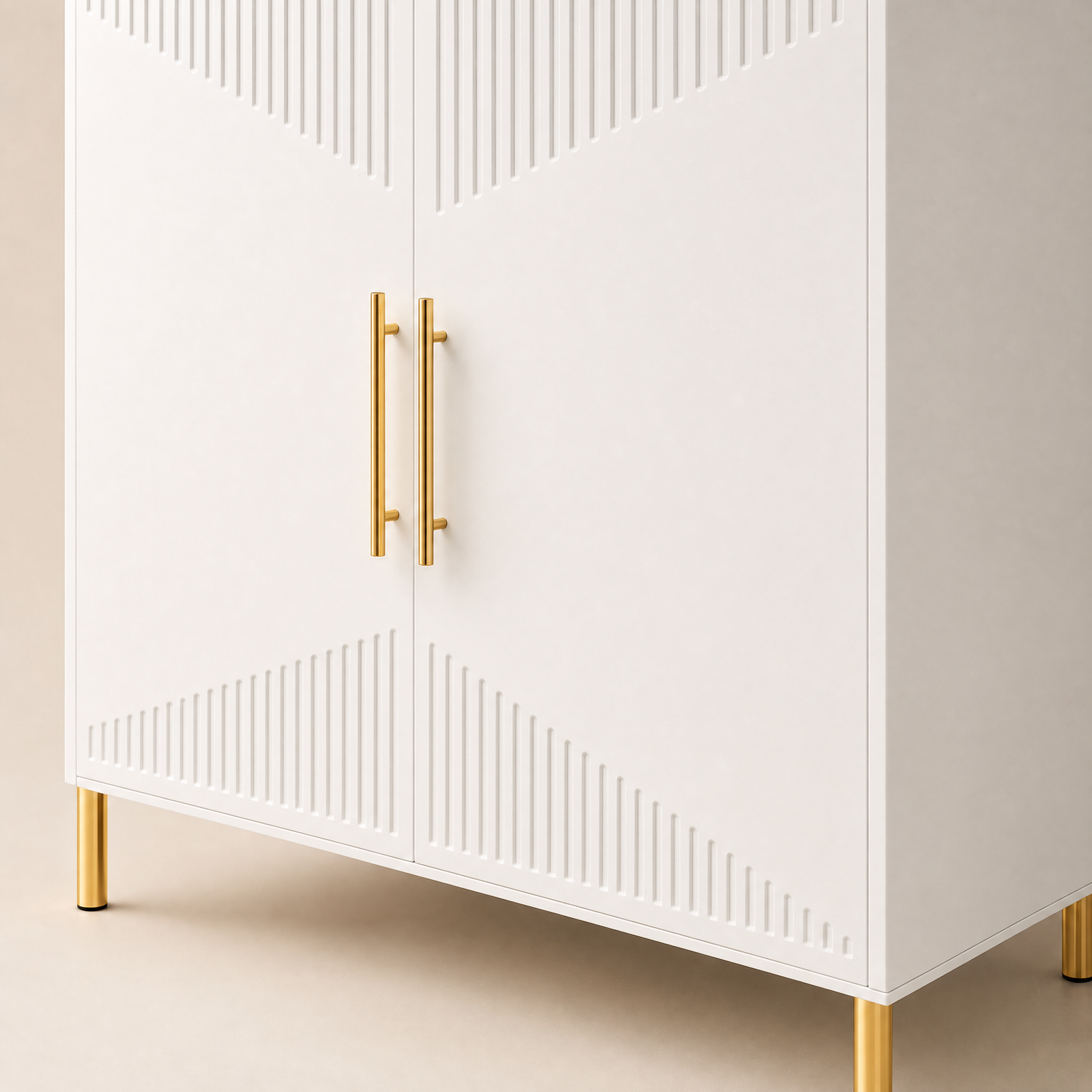 EMOOTTOO 6-Tier Fluted-Door Shoe Cabinet
