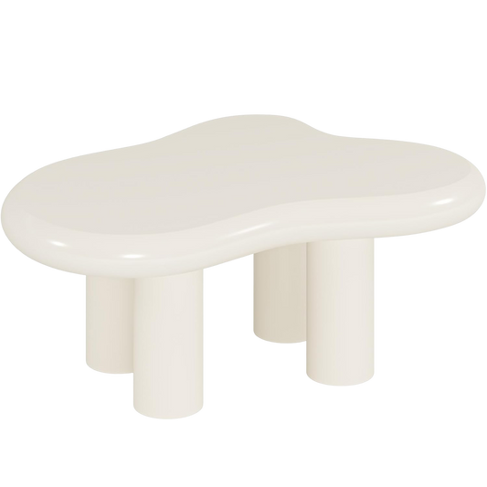39.4" Cloud Coffee Table, Cute Cream Coffee Table with 4 Solid Legs, Modern Carton Center Table - product image 2