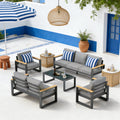 5-Piece Aluminum Outdoor Conversation Set, 7-Seat Patio Furniture Suite - product image 5