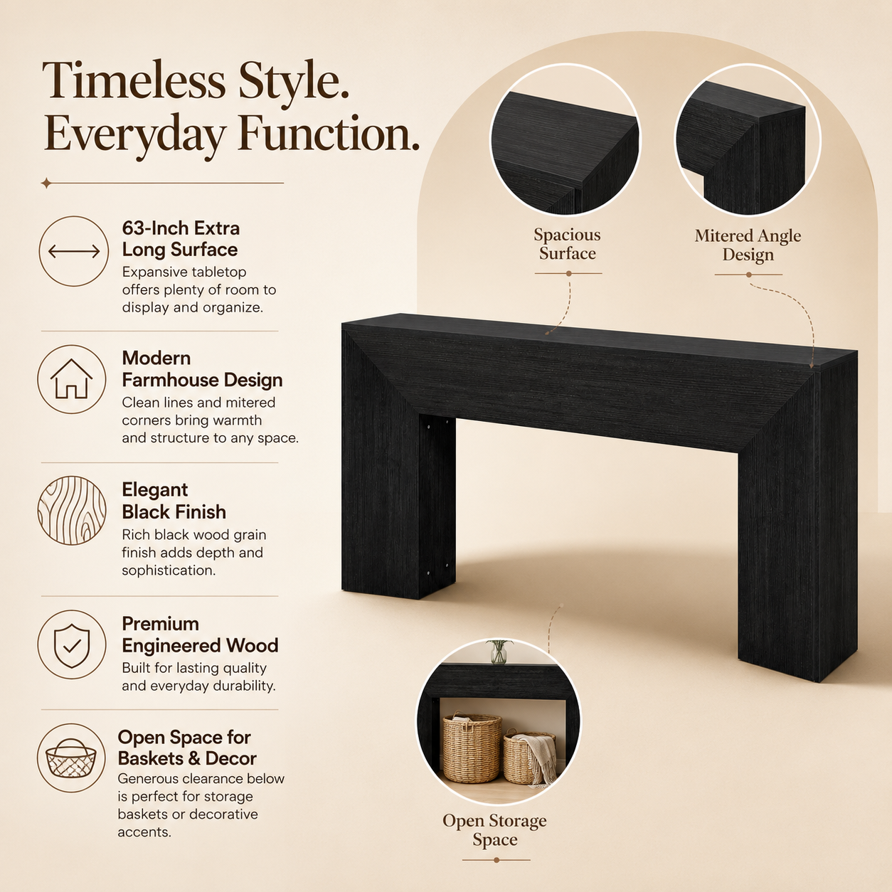 EMOOTTOO Console Table for Entryway