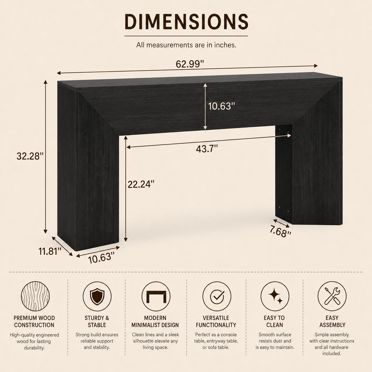 EMOOTTOO Console Table for Entryway