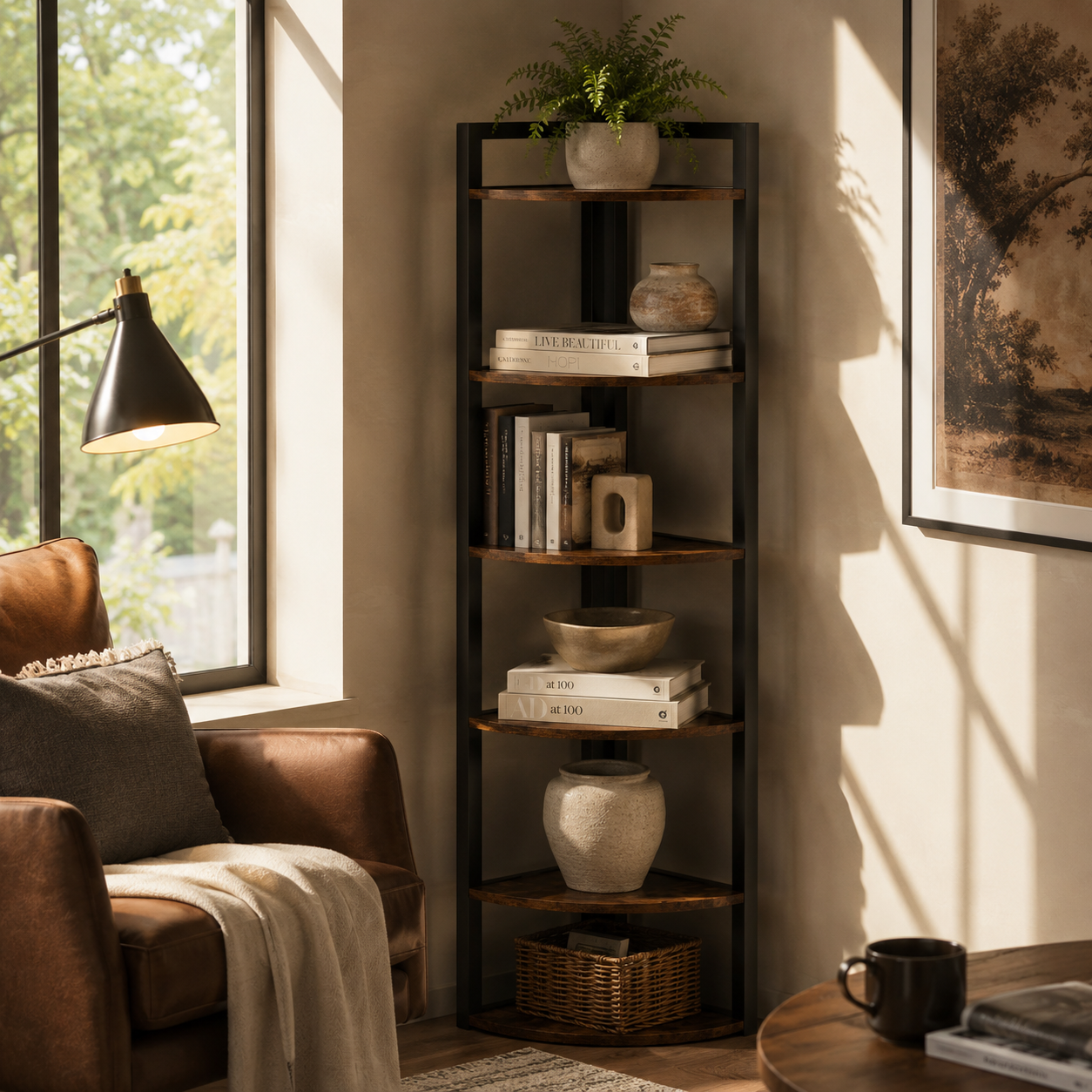 EMOOTTOO 6-Tier Industrial Corner Shelf