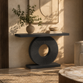 EMOOTTOO Modern Console Table with Geometric Base