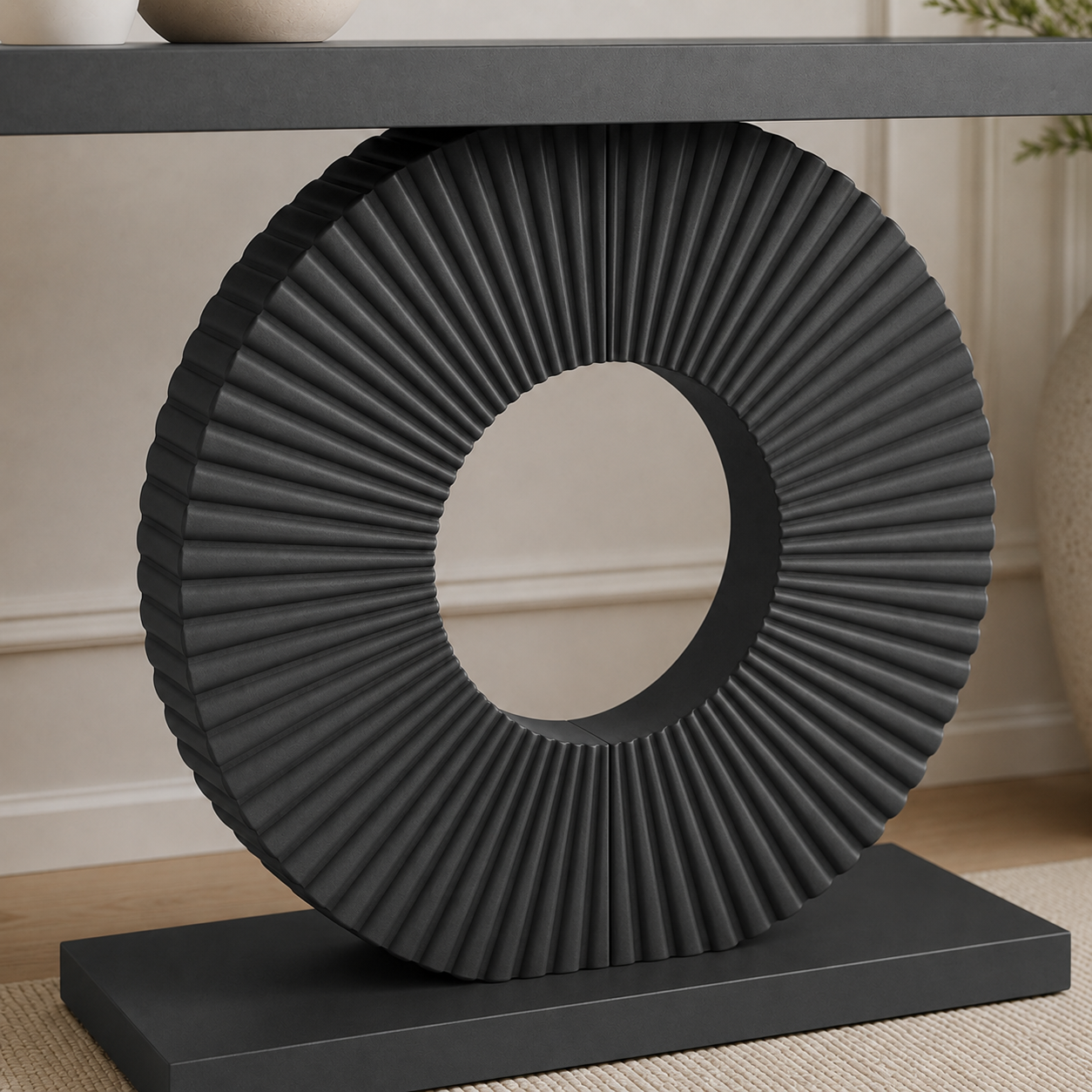 EMOOTTOO Modern Console Table with Geometric Base