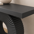 EMOOTTOO Modern Console Table with Geometric Base