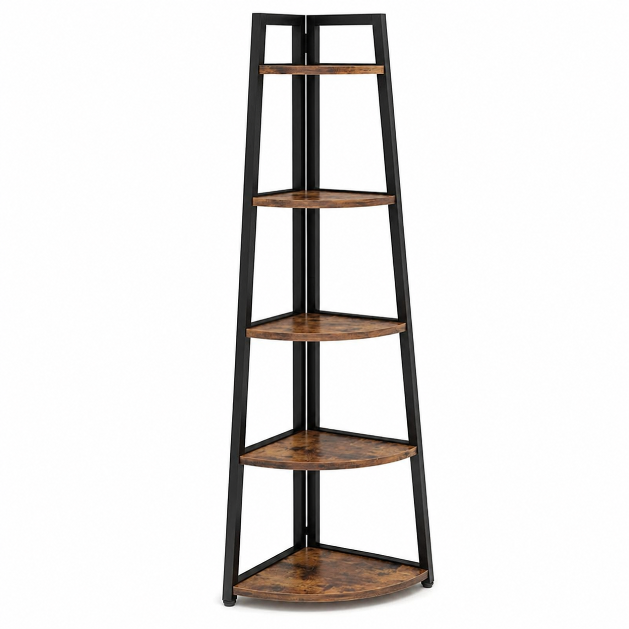 EMOOTTOO 70" Tall Industrial Corner Ladder Shelf