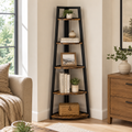 EMOOTTOO 70" Tall Industrial Corner Ladder Shelf