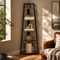 EMOOTTOO 70" Tall Industrial Corner Ladder Shelf
