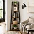 EMOOTTOO 70" Tall Industrial Corner Ladder Shelf