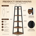 EMOOTTOO 70" Tall Industrial Corner Ladder Shelf