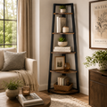EMOOTTOO 70" Tall Industrial Corner Ladder Shelf