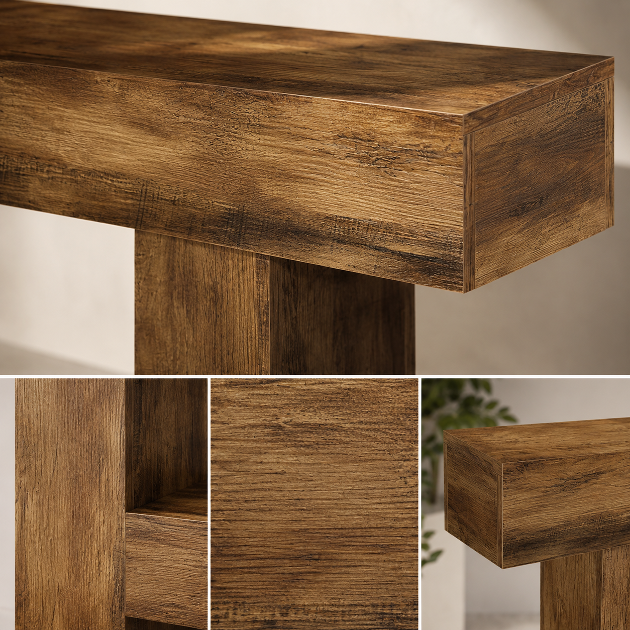 EMOOTTOO 63" Farmhouse Console Table with 2-Tier Storage - product image 3