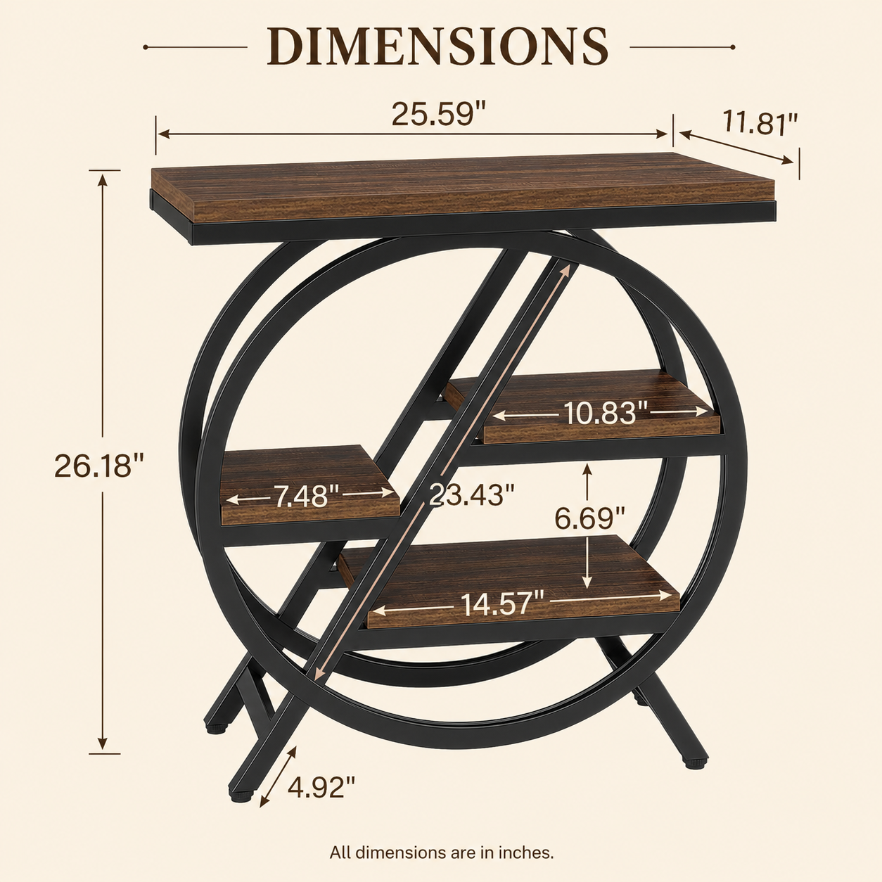 EMOOTTOO 3-Tier Faux Marble End Table