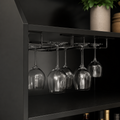 EMOOTTOO L-Shaped Bar Cabinet 4-Tier Corner Bar Unit with Stemware Racks, Black