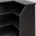 EMOOTTOO L-Shaped Bar Cabinet 4-Tier Corner Bar Unit with Stemware Racks, Black