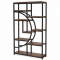 EMOOTTOO 69" Industrial Half-Moon Bookshelf