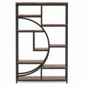 EMOOTTOO 69" Industrial Half-Moon Bookshelf