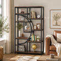 EMOOTTOO 69" Industrial Half-Moon Bookshelf